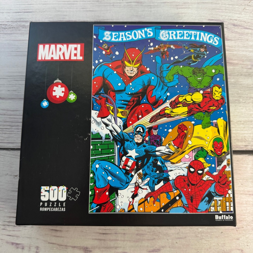 Marvel Jigsaw Puzzle Buffalo 500pc Multi Christmas Avengers Comic Art